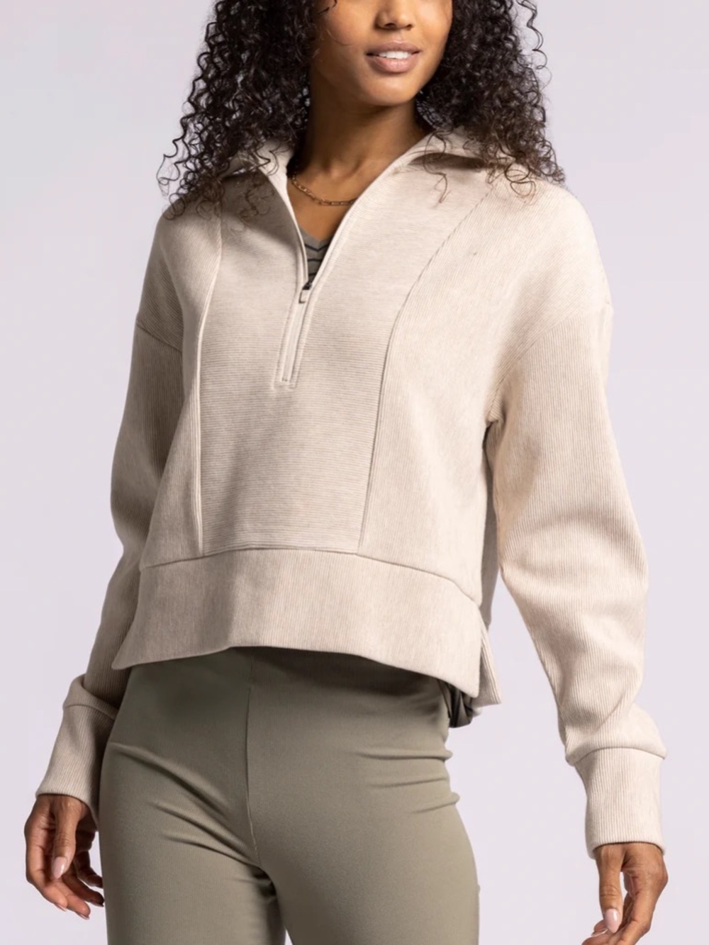 Thread & Supply Recreation Kristine Pullover in Pale Heather - Size Medium